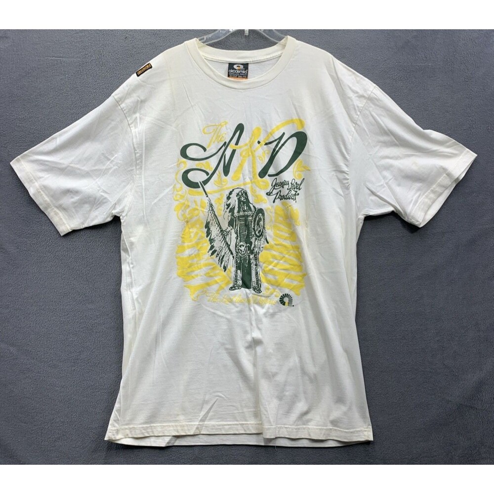 Akademiks Indian Graphic Tee T-Shirt Men's Jeanius Level White Crew Neck XXXL - Picture 1 of 15